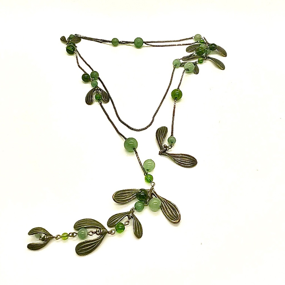 Dior Dragonfly & Jade Long Stationary necklace 100% Authentic.
